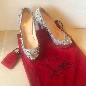 Authentic Christian Louboutin spiked open toe